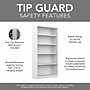 Bush Furniture Universal 72"H 5-Shelf Bookcase with Adjustable Shelves, Pure White (WL12417)~#|#~DE37A03F-DAA2-40CB-B88E84A10AF58692_sc7