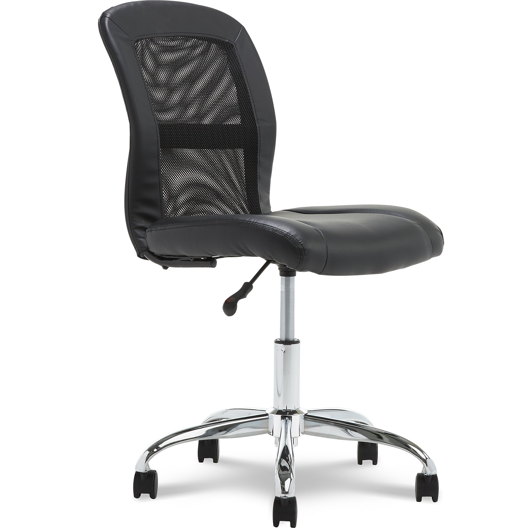 Serta Essentials Armless Ergonomic Bonded Leather/Mesh Swivel Task Chair, Black (48740) Simolary simolary.com