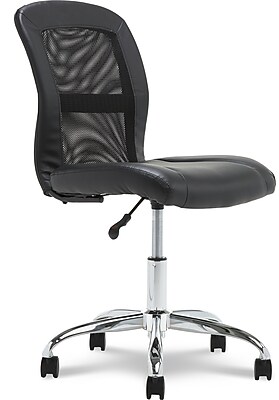 Serta Essentials Armless Ergonomic Bonded Leather/Mesh Swivel Task Chair, Black (48740) Simolary simolary.com