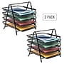 Mind Reader 4-Tier Stackable Paper Desk Tray Organizer, Metal, Black, 2/Pack (4TPAP2PK-BLK)~#|#~DE3DBB0E-8776-44D1-A5DE1858668A5E88_sc7