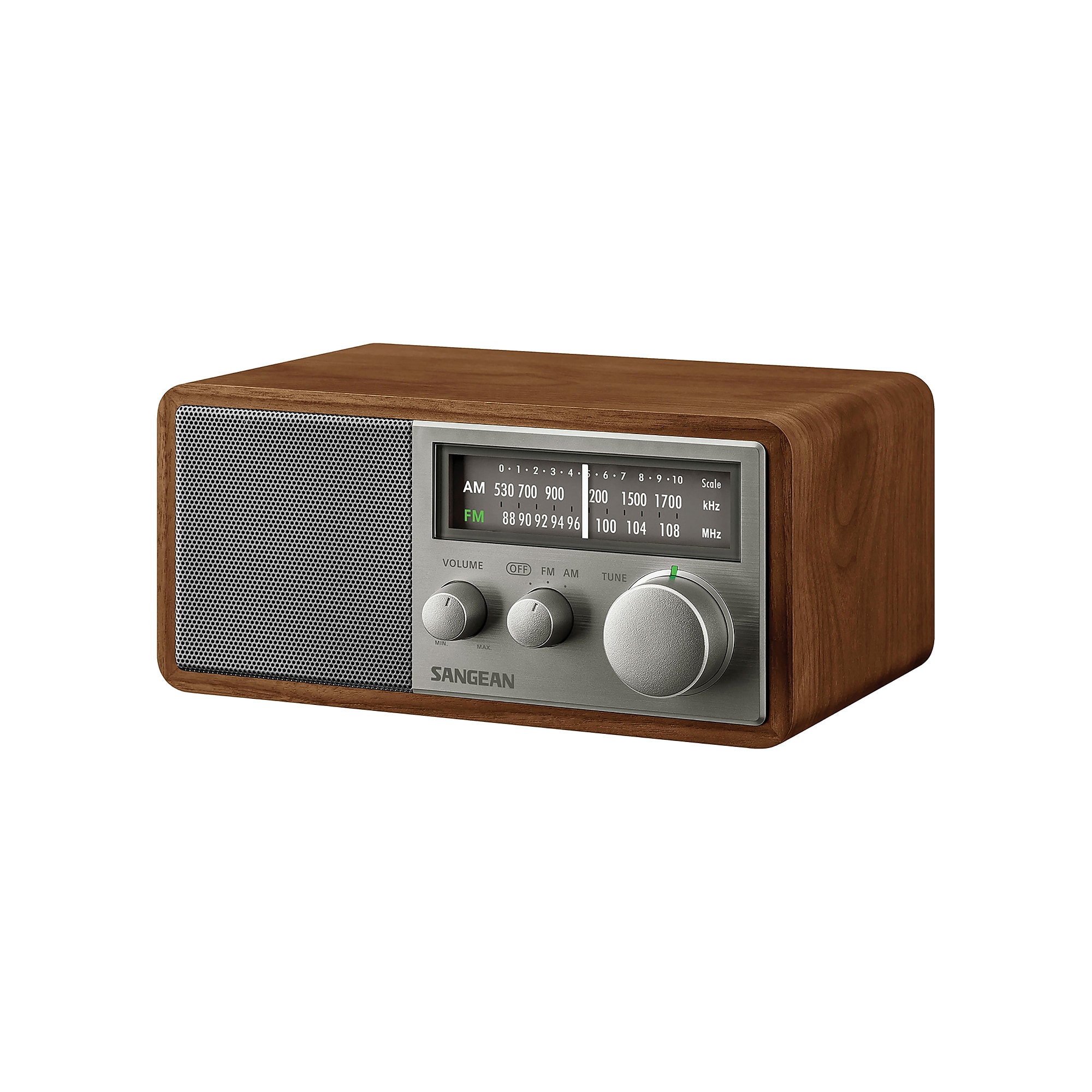 Sangean Retro Wooden Cabinet Tabletop AM/FM Analog Radio Receiver, Walnut/Gray (SG-116) Sansujyuku sansujyuku.com