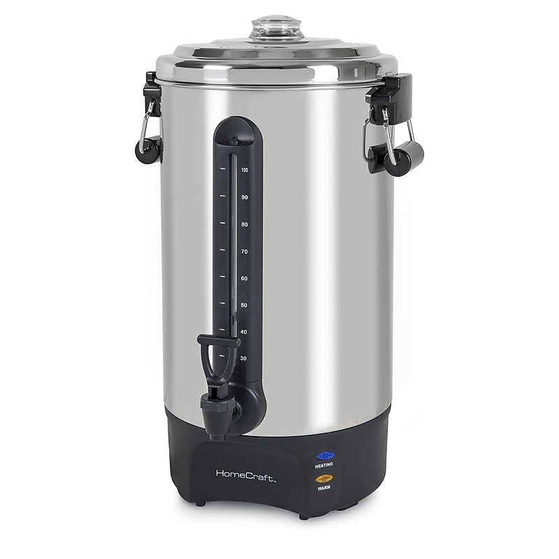 HomeCraft HCCU100SS 100-Cups Coffee Urn, Silver/Black image 1