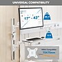 Mount-It! MedHub Wall Mounted, Flexible Workstation With WallTrack for Monitors up to 43", Matte White (MI-16002)~#|#~DE47BF08-5716-45BF-8C0D83EBC439BF38_sc7