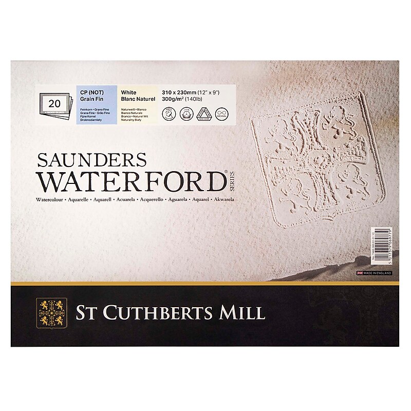 St Cuthberts Mill Saunders Waterford 12" x 9" Watercolor Sketch Pad, 20 Sheets/Pad (STCT46330001011C) image 1