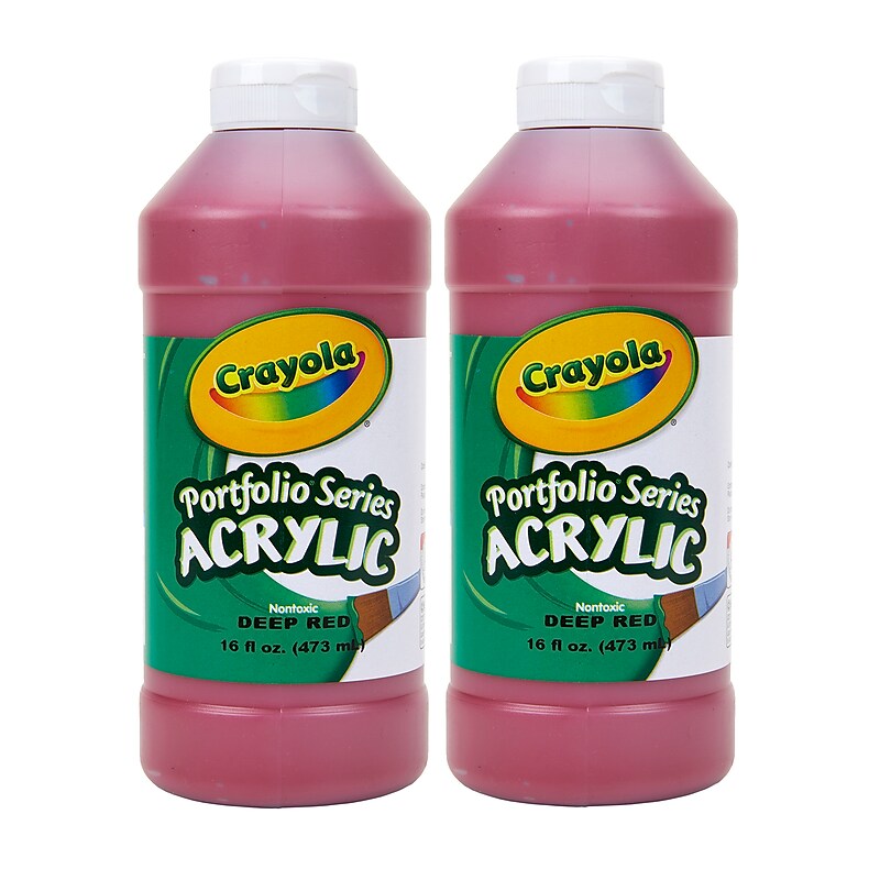 Crayola Portfolio Series Acrylic Paint, 16 oz., Deep Red, 2/Pack (BIN204016115-2) image 1