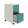 Space Solutions SOHO Smart File 2-Drawer Mobile Vertical File Cabinet, Letter Size, Lockable, Pearl White/Teal (25333)~#|#~DE53EE9E-C26F-4489-94CBE552C526AEDB_sc7