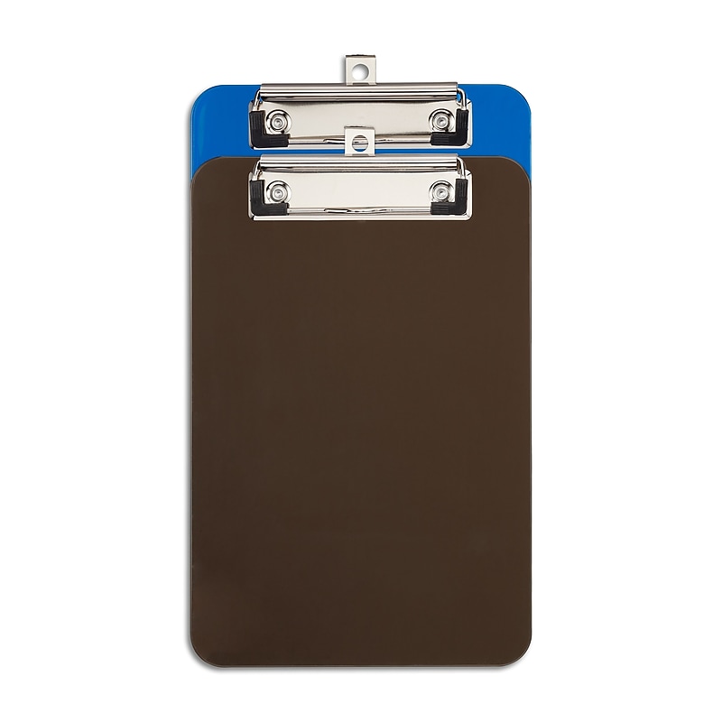 Staples® Plastic Clipboard, Memo Size, Translucent Blue/Translucent Black, 2/Pack (ST21423/21423) image 1