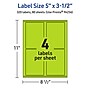 Avery Laser/Inkjet Multipurpose Rectangle Labels, 5" x 3.5", Bright Green, 320/Box (94256)~#|#~DE56DE26-C5DD-46D1-A85E7853CC66CEEF_sc7