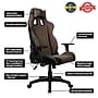 Arozzi Avanti Soft Fabric Ergonomic Racing Gaming Chair, Brown (AVANTI-SFB-BWN)~#|#~DE5B2266-4D7E-4936-B3381A86CE0346B3_sc7
