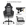 Staples Emerge Vector Luxura Faux Leather Gaming Chair, Black & Gray (61108)~#|#~DE5C290D-5B0B-41F4-92AC73BF25CDC9B6_sc7