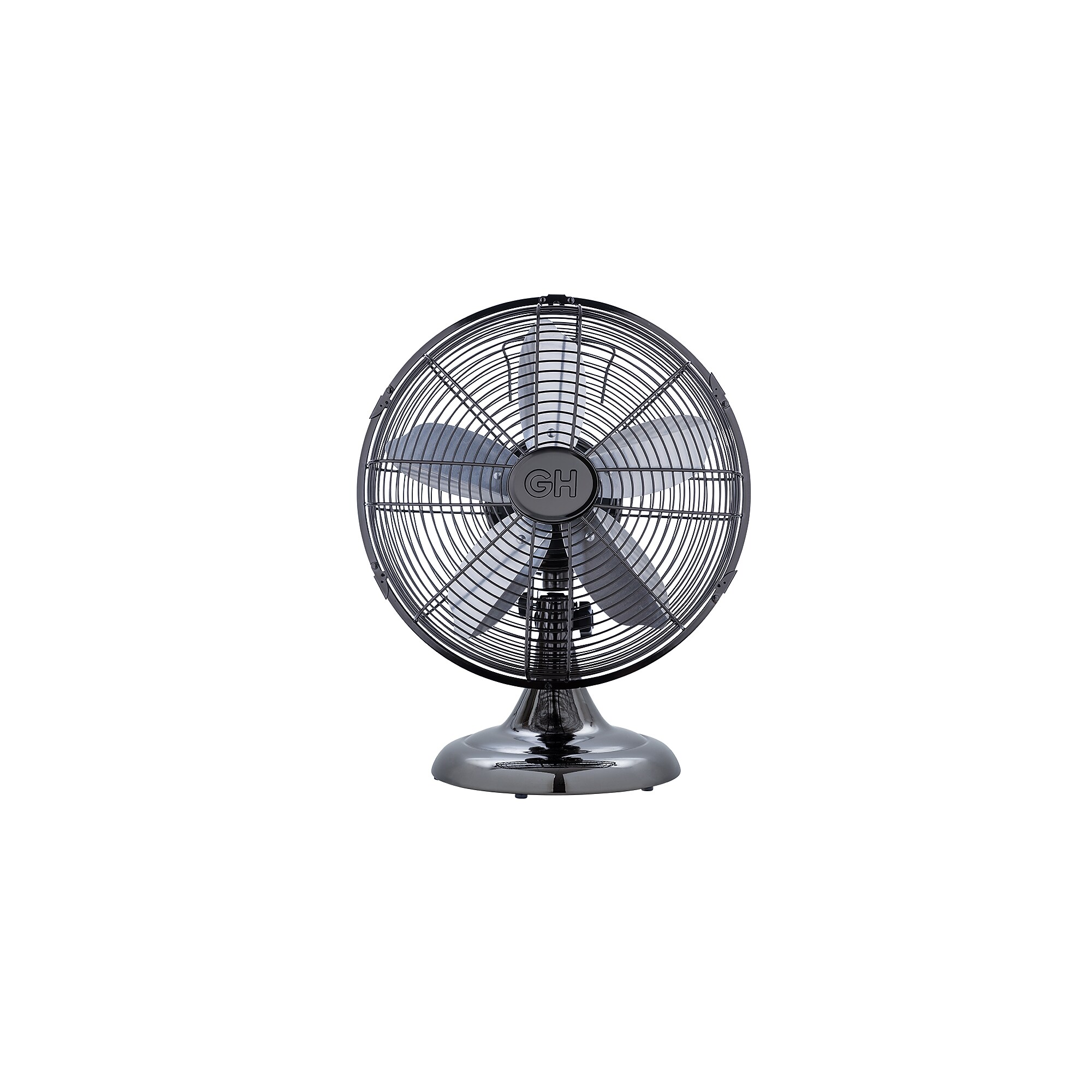 Good Housekeeping 12″ Retro Table Fan 10-inch 3-Speed Oscillating Desk Fan, Midnight Chrome (92612) Sansujyuku sansujyuku.com