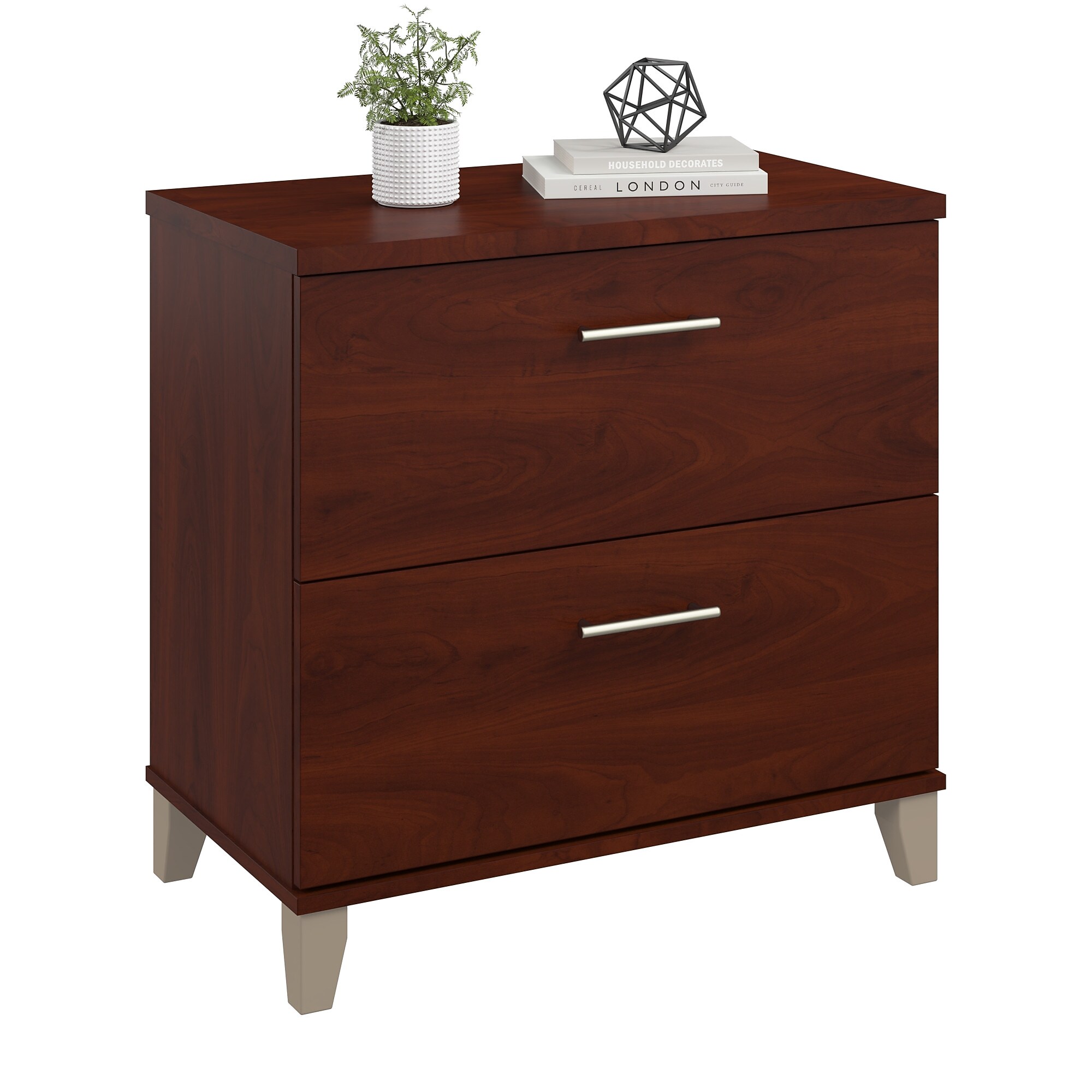 Bush Home Somerset 2 Drawer Lateral File Cabinet, Hansen Cherry (WC81780) Sansujyuku sansujyuku.com