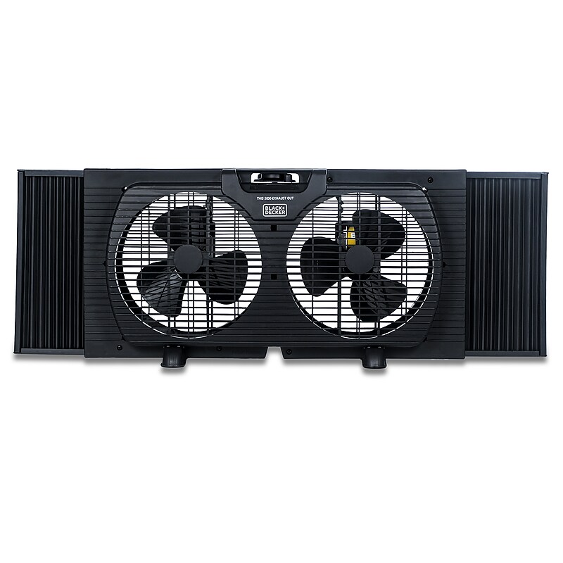 Black & Decker 9" Twin Window Fan, 2-Speed, Black (BFW9MB) image 1