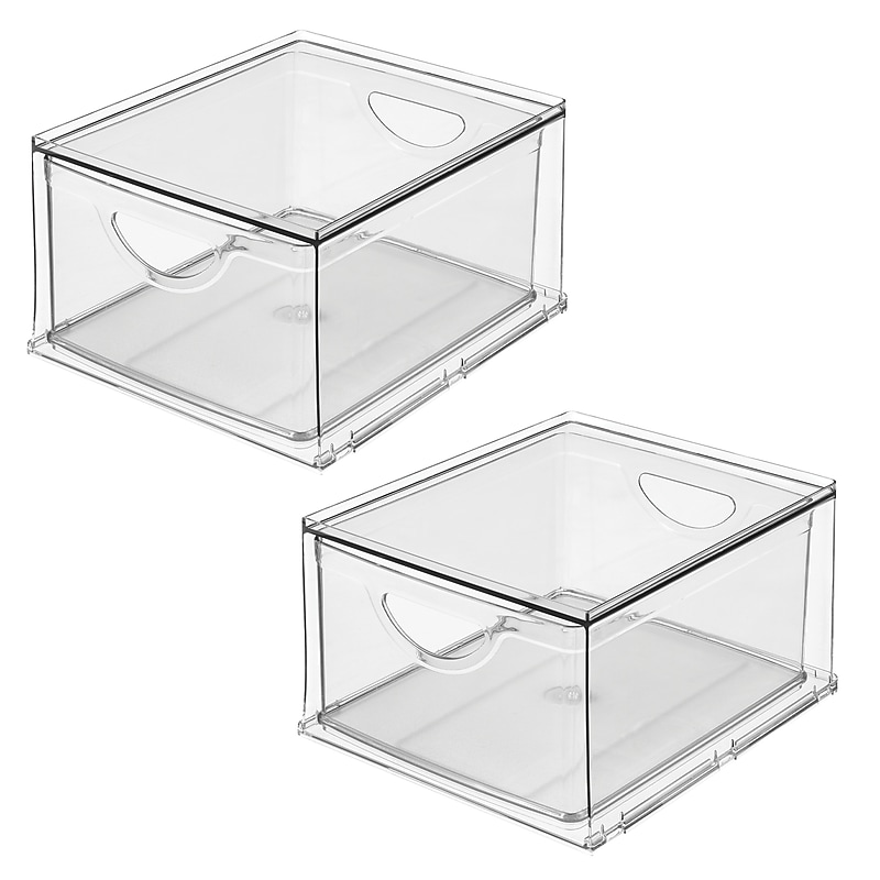 iDESIGN Small Stackable Plastic Storage Bin, Clear (27983M2) image 1
