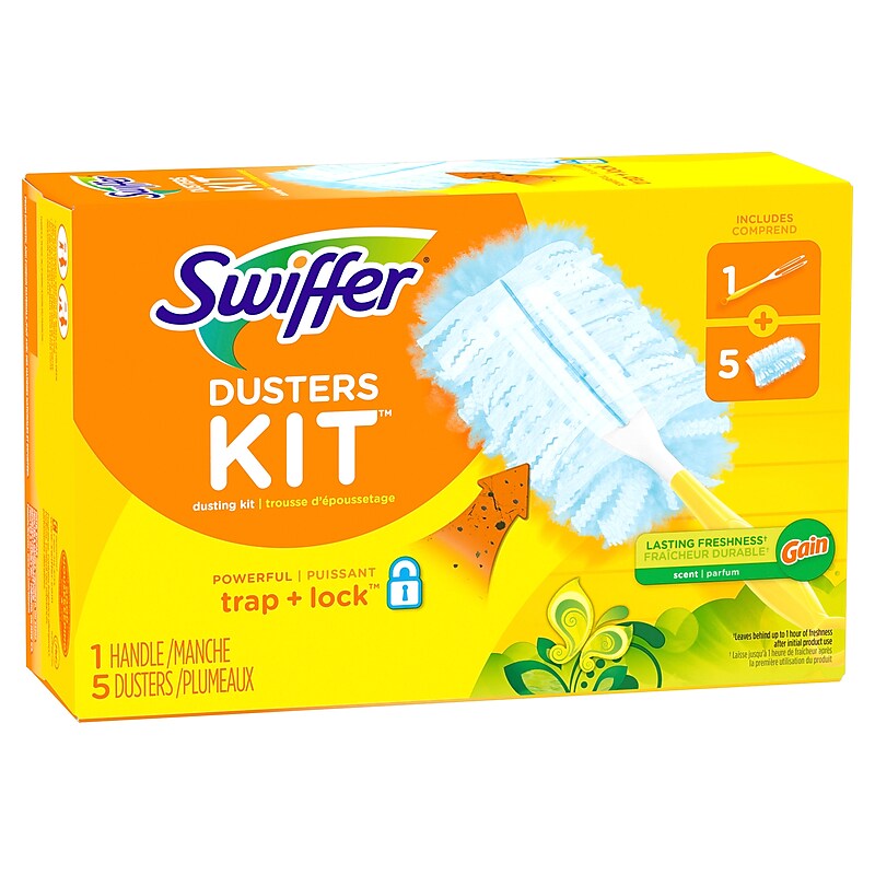 Swiffer Heavy Duty Dusters Starter Kit, Gain, Blue, 5/Pack (74330) image 1