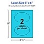 Avery Printable Oval Multipurpose Labels, 4" x 6", Bright Blue, 80/Pack (94057)~#|#~DE6D8545-F3F8-49CD-8363C32D591CD4EA_sc7