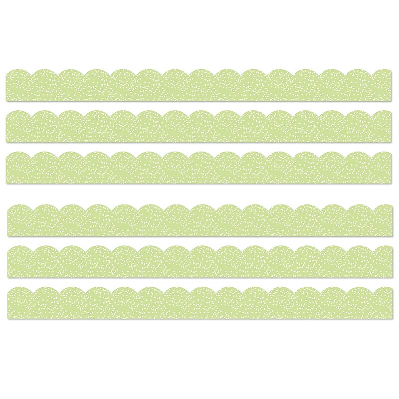 Carson Dellosa Education Crafty and Cool Light Green with Dots Scalloped Borders, 3" x 3', 13/Pack, 6 Packs/Bundle (CD-108547-6) image 1