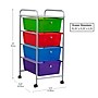 Mind Reader 4-Drawer Storage Utility Cart, Metal/Plastic, Multicolored (4DPTROLL-ASST)~#|#~DE79305E-02DE-420E-9836041C62DB1FB9_sc7