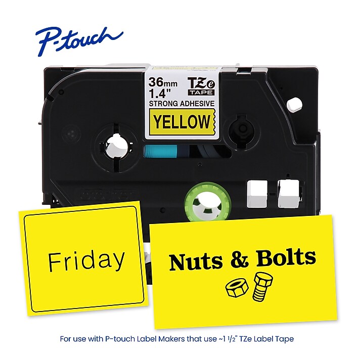 Brother P-touch Strong Adhesive Laminated Label Tape, 1-1/2