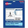 Avery Laser/Inkjet Multipurpose Labels, White, 5 Labels/Sheet, 100 Sheets/Pack (94118-WGP100)~#|#~DE805122-7153-4E12-B5651B416B936D33_sc7