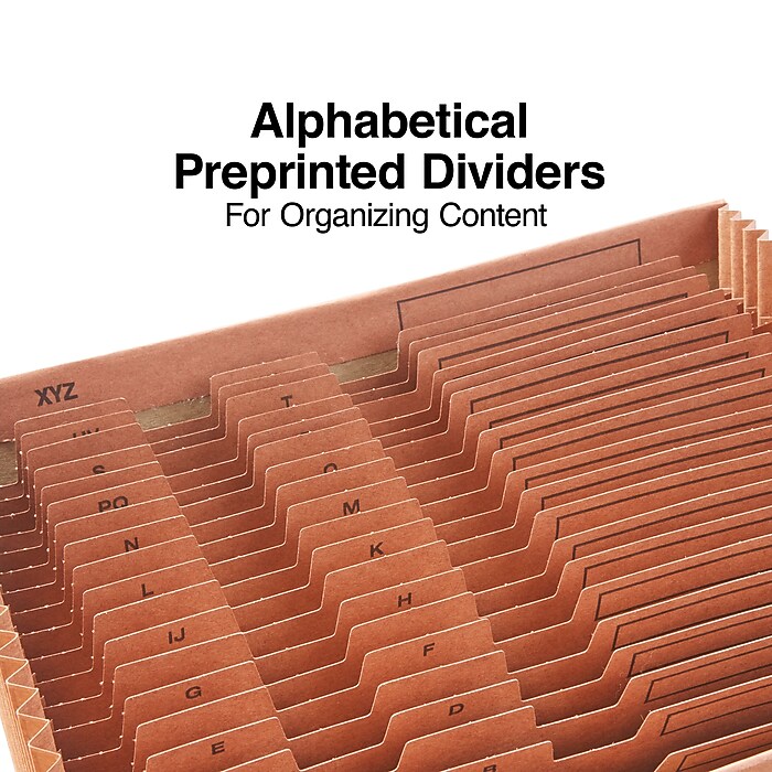 Staples Letha-Tone Reinforced Accordion File, Alphabetical Index