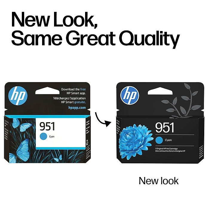 HP 951 Cyan Standard Yield Ink Cartridge, Prints Up to 700 Pages