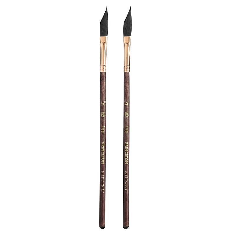 Princeton Neptune Watercolor Synthetic Dagger Brush, 2/Pack (PBXP4750DG025-2) image 1