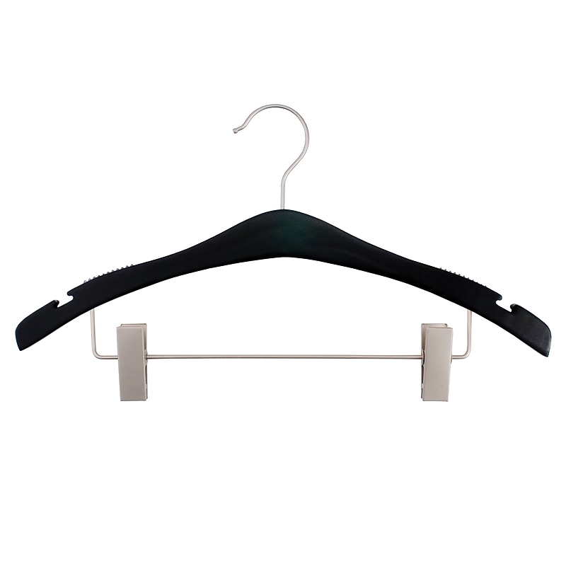 Nahanco 17" Wood Signature Suit Hanger, Low Gloss Black, 100/Pack (30217RC) image 1