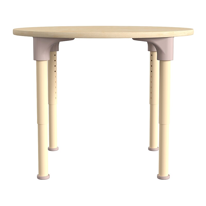 Flash Furniture Bright Beginnings Hercules 33" Round Table, Height Adjustable, Beech (MK-ME088021-GG) image 1