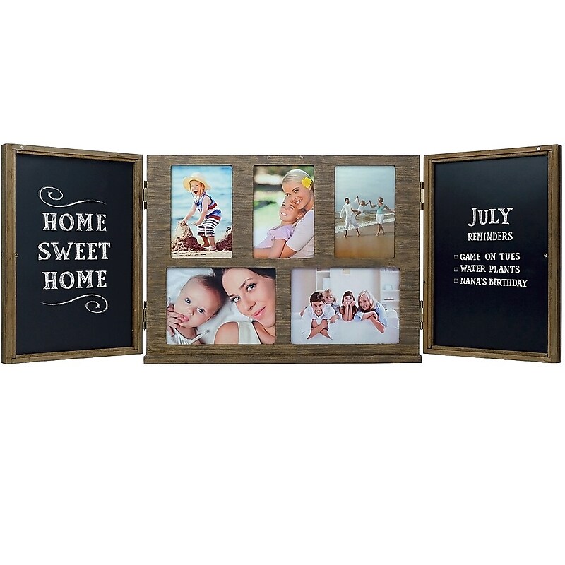 Excello Global Products Barndoor Picture Frame with Chalkboard, Brown (EGP-HD-0413) image 1