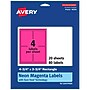 Avery Laser/Inkjet Rectangle Multipurpose Labels, 4.75" x 3.75", Neon Magenta, 80/Pack (94254)~#|#~DE96778A-C032-4FC8-864BAC25C9390DB3_sc7