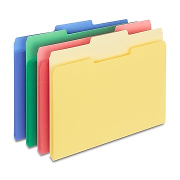 Pendaflex Color Tab File Folders, 3-Tab, Letter Size, Manila, 50