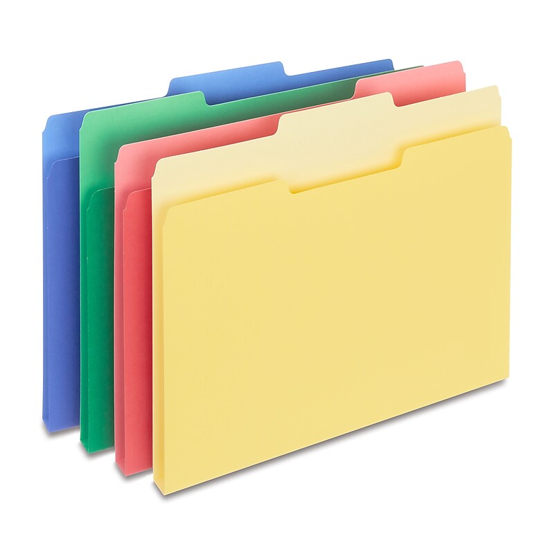 Staples File Folders, 1/3-Cut Tab, Letter Size, Assorted Colors, 24/Pack (ST285130-CC) image 1