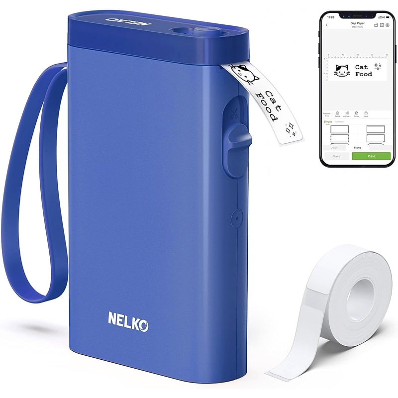Nelko P21 Portable Bluetooth Thermal Label Printer, Blue (P21DB-1440WH-1R) image 1