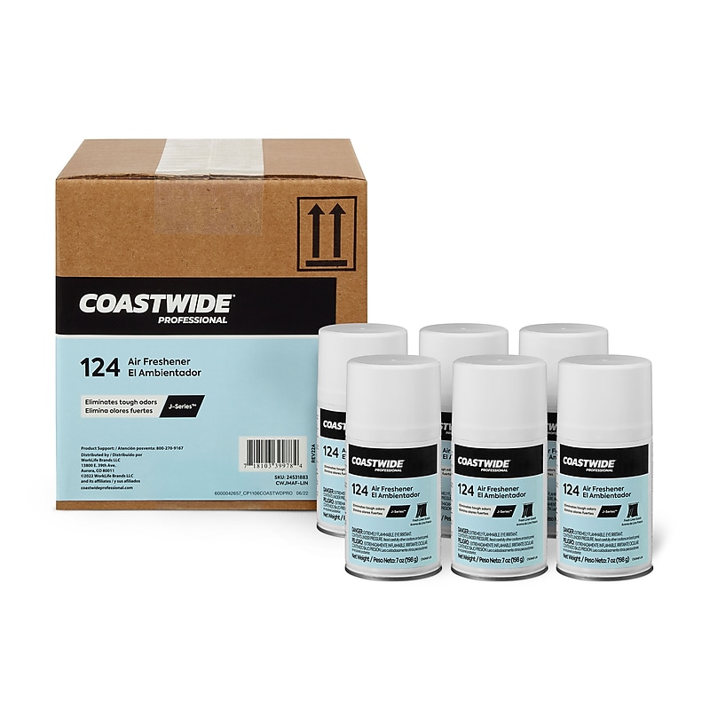 Coastwide Professional™ Aerosol Air Freshener Refill, Fresh Linen Scent, 7 Oz., 6/Carton (CWJMAF-LIN) image 1