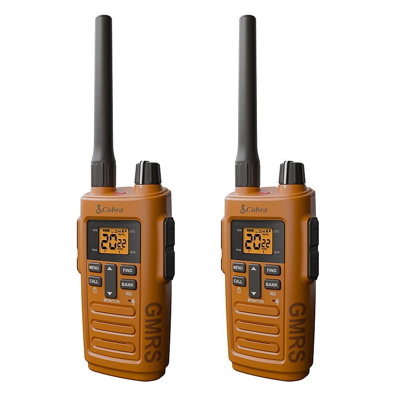 Cobra TrailBlazer 250 GMRS 2-Way Radio, Orange & Black, 2/Pack (0190006-1) image 1