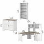Bush Furniture Salinas 60" L-Shaped Desk with Hutch, File Cabinet and 5-Shelf Bookcase, Shiplap Gray/Pure White (SAL007G2W)~#|#~DEA1402C-595D-496E-A6FD554744328E4E_sc7