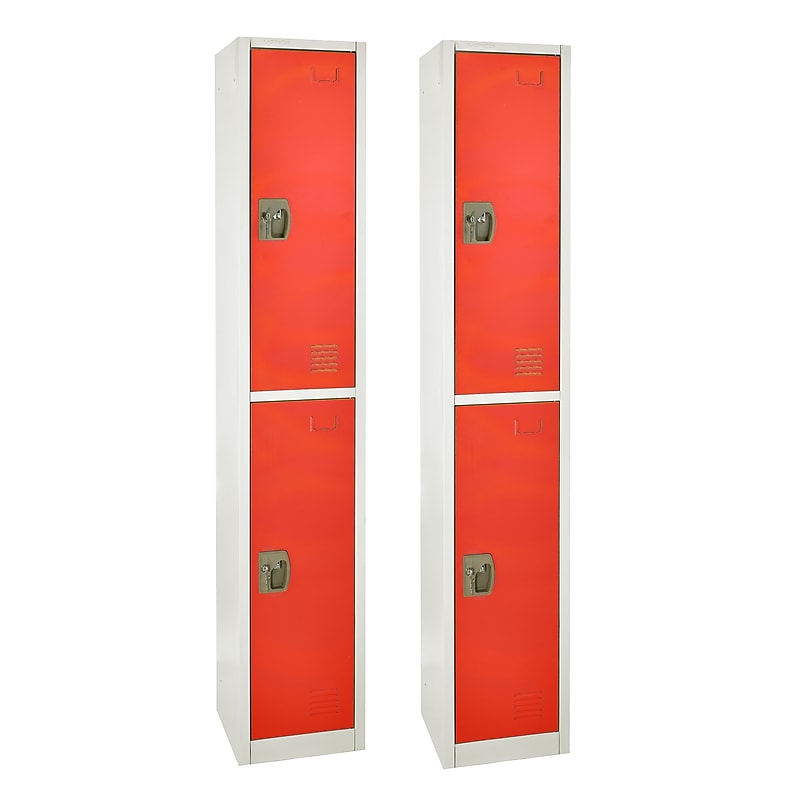 AdirOffice 72'' 2-Tier Red Storage Locker, 2/Pack (629-202-RED-2PK) image 1