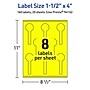 Avery Lollipop Laser/Inkjet Multipurpose Labels, 1.5" x 4", Neon Yellow (160/Pack)~#|#~DEA9CC91-E782-480E-AEDED99265FD8B47_sc7