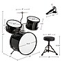 Hey Play Kids Drum Set with Throne Stool, Black, 3 Pieces/Set (80-TT0078-BK)~#|#~DEB18B69-7B93-4E3B-B81E16FFEA35AFA0_sc7