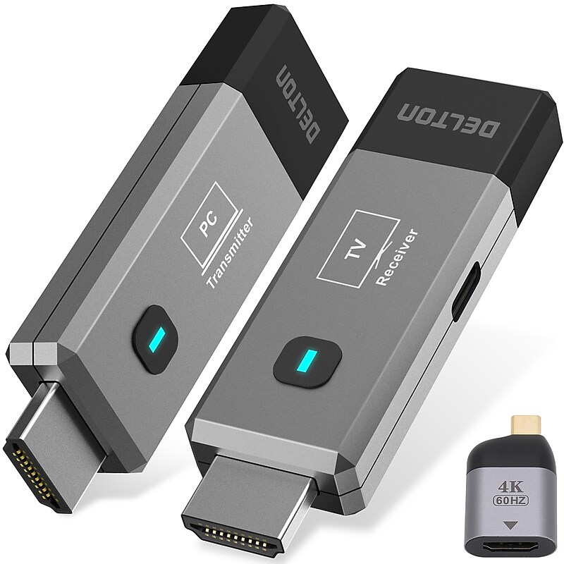 Delton E2 Wireless Transmitter and Receiver, Portable HDMI Extender, Gray (DTEHDMI2) image 1