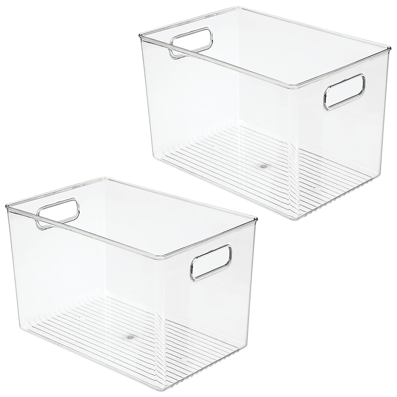 iDESIGN Plastic Storage Bin, 7.75" x 12"x 8", Clear, 2/Pack (28012M2) image 1