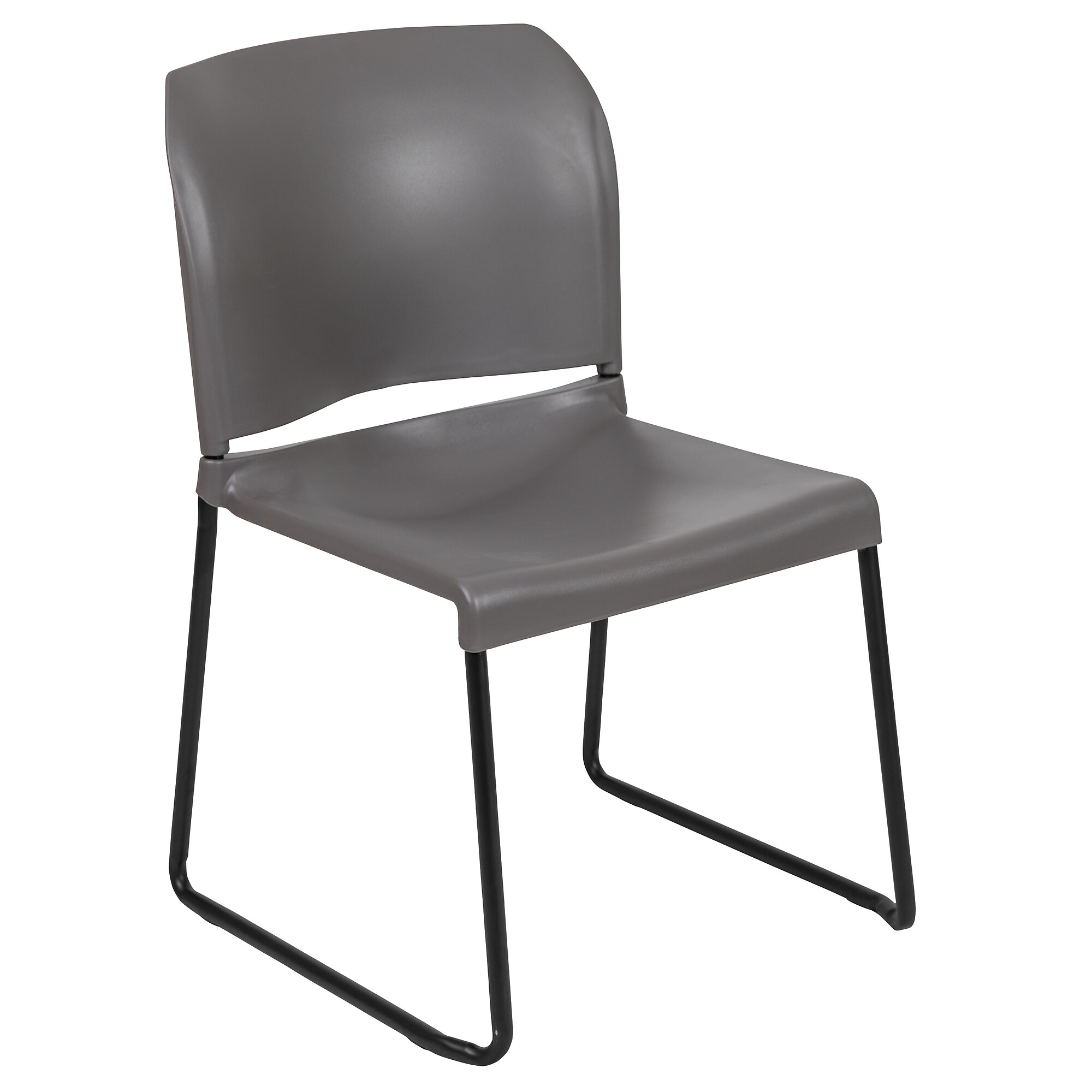 Flash Furniture HERCULES Series Plastic Contoured Stacking Chair, Gray/Black (RUT238AGY) Sansujyuku sansujyuku.com