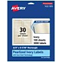 Avery Pearlized Ivory Rectangle Multipurpose Labels, 2/3" x 3-7/16", Ivory, 3000/Box (94210)~#|#~DECA9C5A-0325-4D9A-B95784F99C6B2B16_sc7