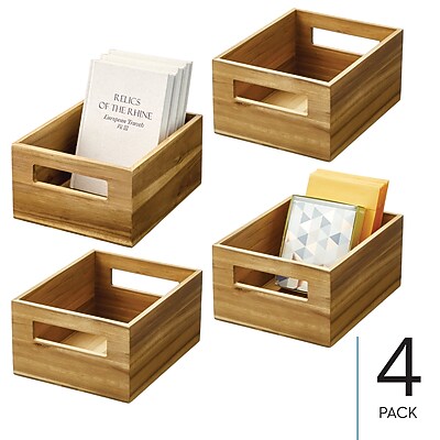 iDESIGN Small Stackable Wood Storage Bin