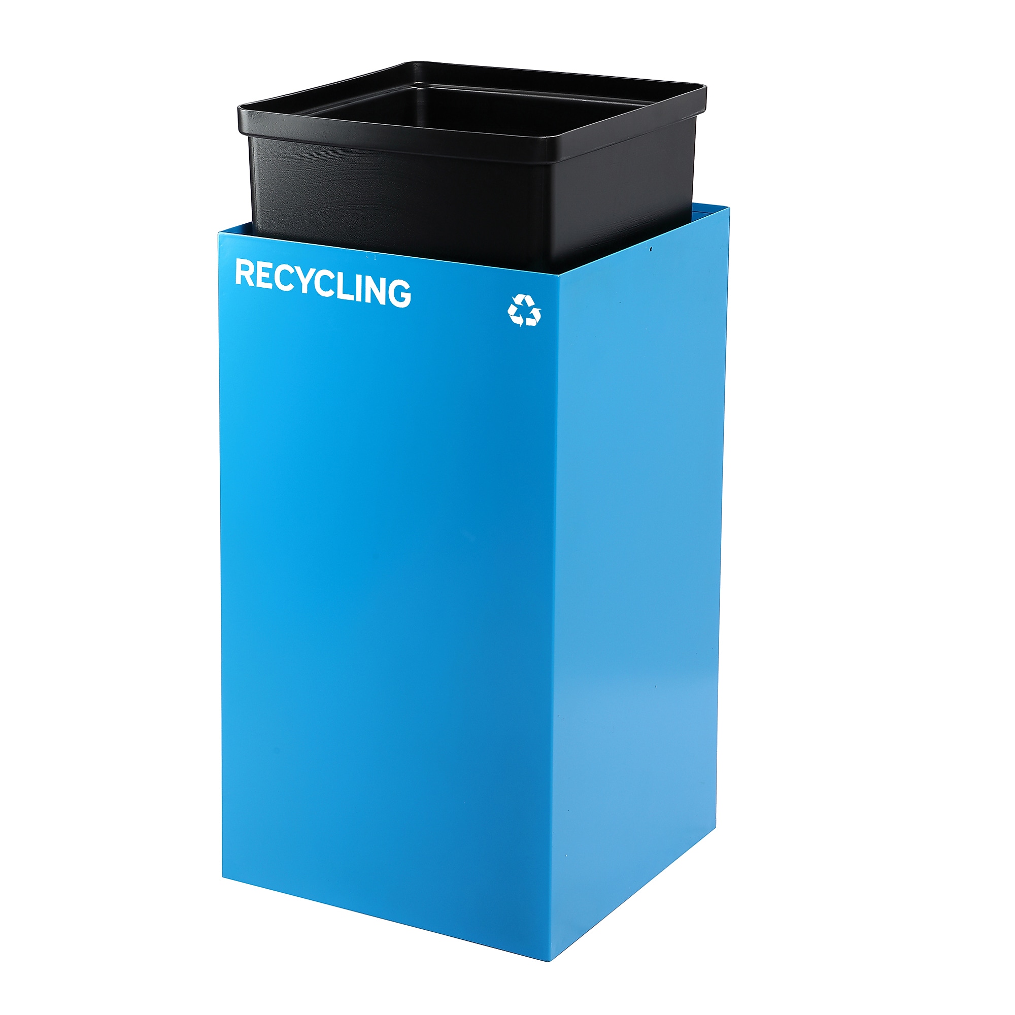 Alpine Industries Steel Recycling Bin with Square Open Lid, 29 Gallon, Blue (ALP4450-KIT-BLU-S-RE) Sansujyuku sansujyuku.com