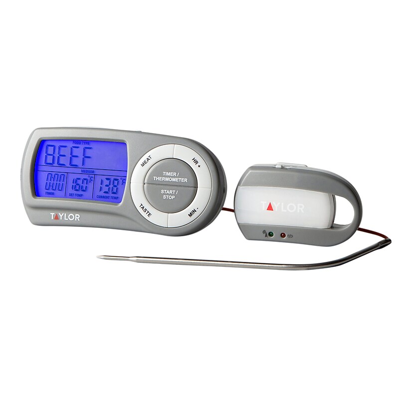 Taylor Precision Products Wireless Plastic Thermometer, Gray (1479) image 1