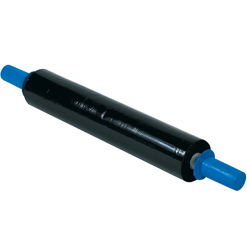 20" x 1000' 80 Gauge Cast Stretch Wrap, Black Tinted, 4/Carton (GOOD20BLA) image 1