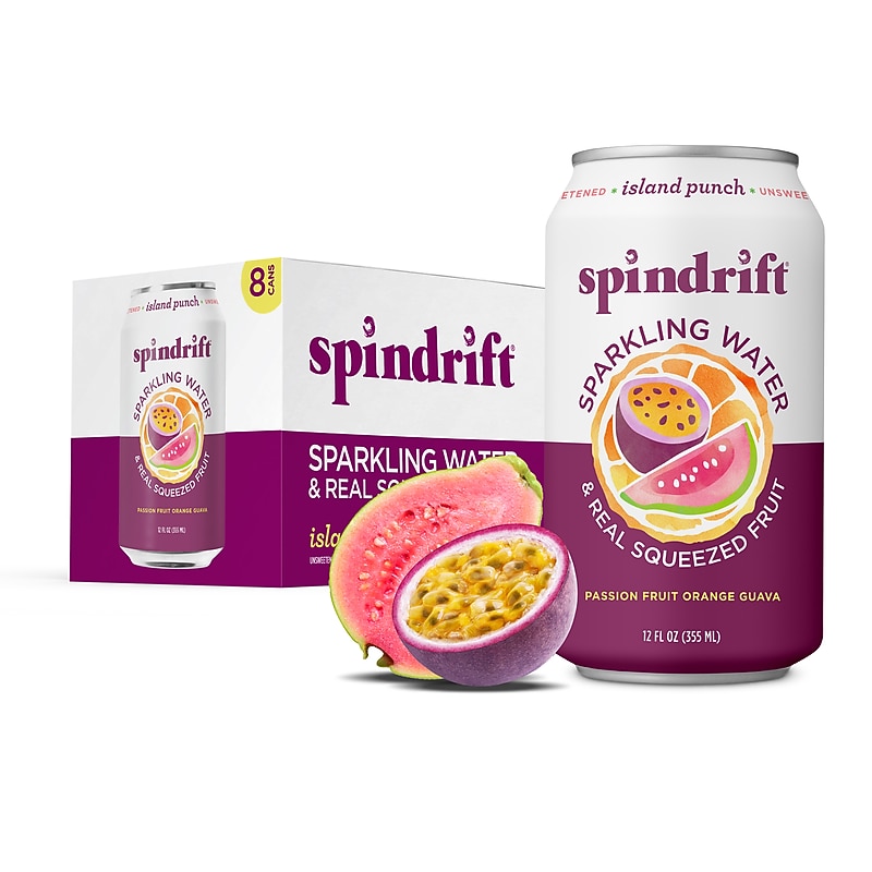Spindrift Island Punch Flavored Sparkling Seltzer Water, 12 oz., 24 Cans/Carton (SDR14247) image 1