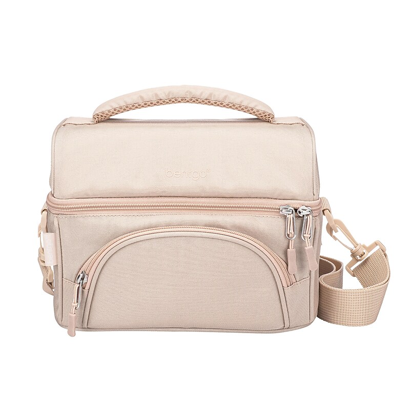 bentgo Deluxe Insulated Lunch Bag, 2-Compartment, Sand (BGOBG2-SD) image 1